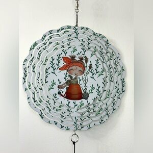 Woman Gardener Metal Wind Spinner Wind Chimes Multicolor New